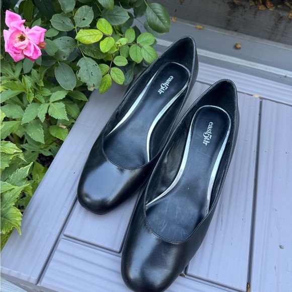 NWT 8W Wide width black genuine leather pump shoes - Picture 2 of 11